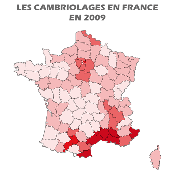 Carte de France des Cambriolages PROTECPéO