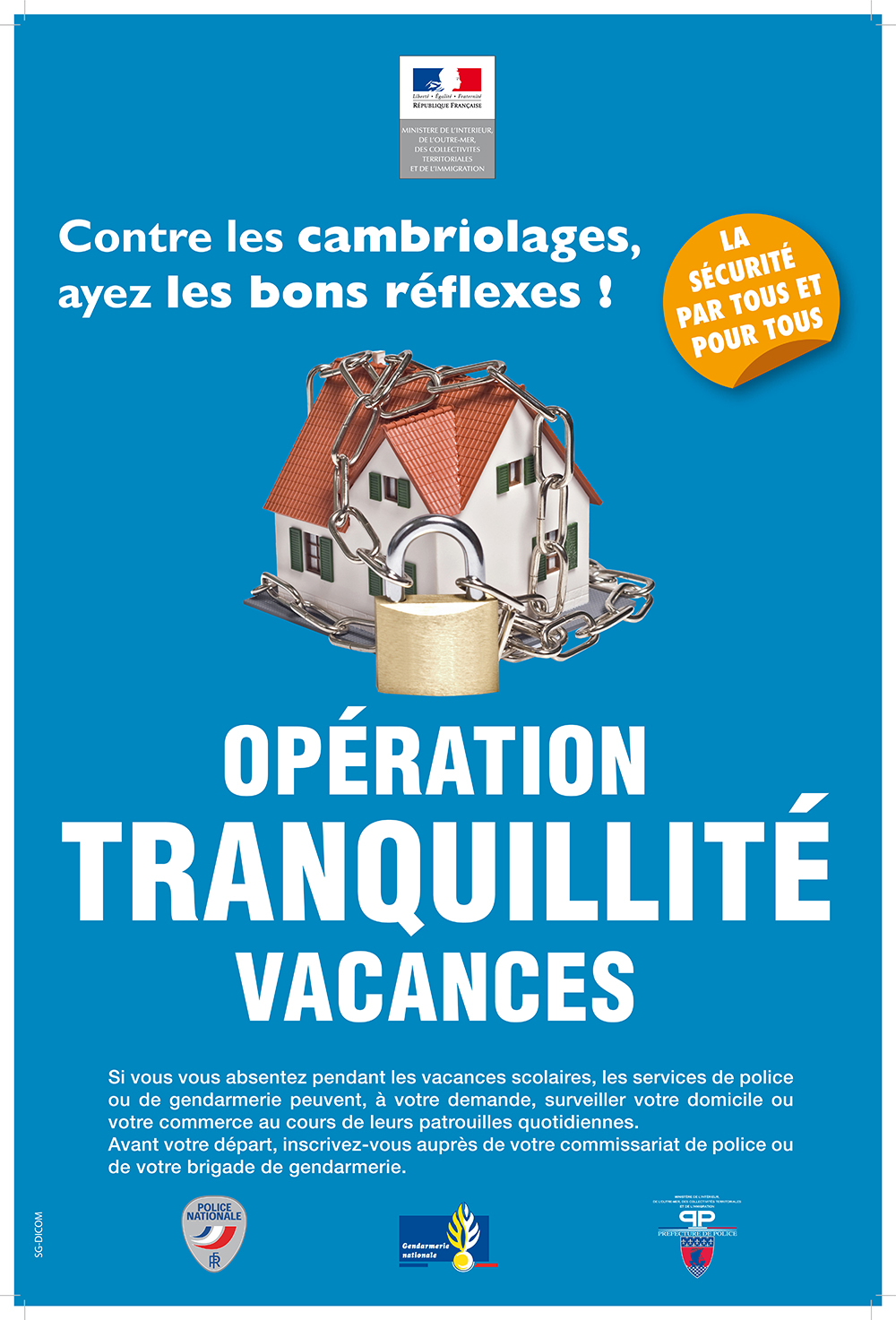 Affiche opération tranquilité vacances alarme intrusion